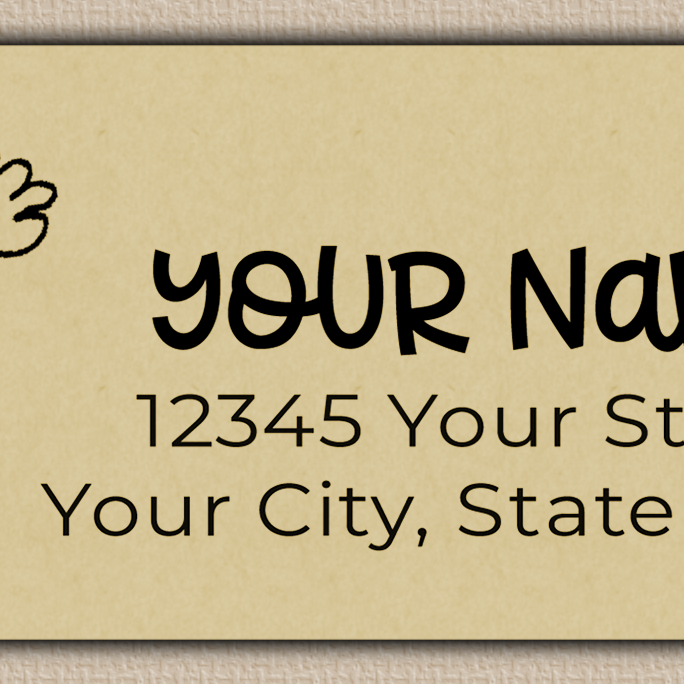 Ecru Rustic Line Art Flowers Return Address Labels