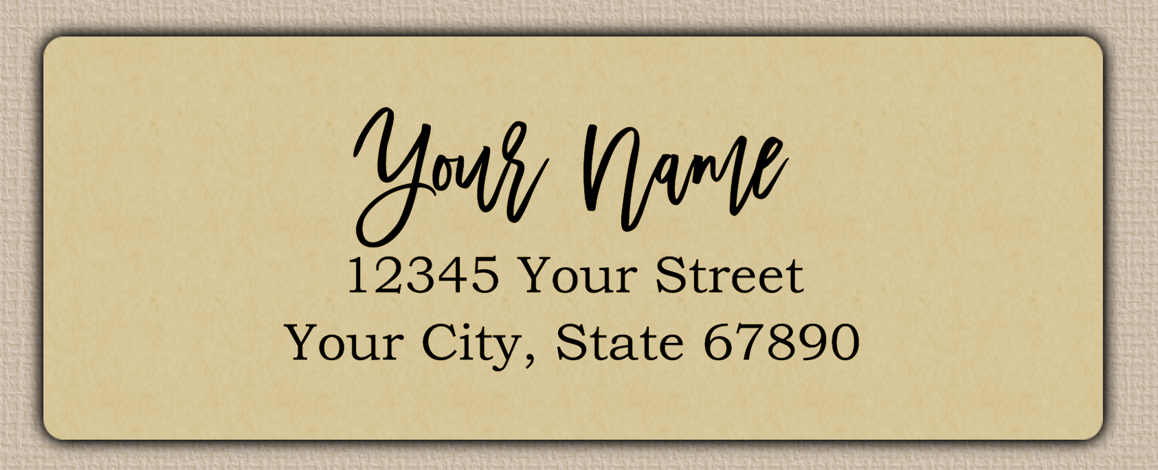Ecru Bouncy Modern Script Return Address Labels