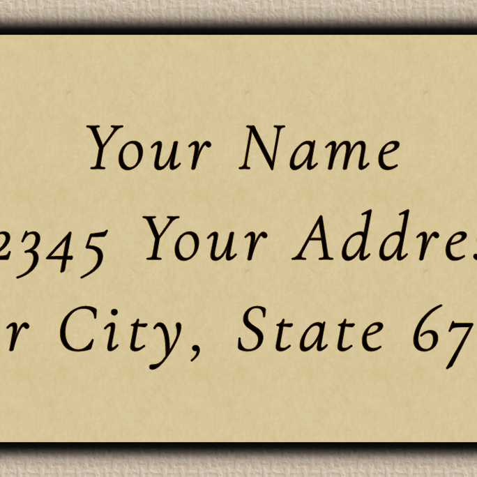 Ecru Classic Wedding Script Return Address Labels