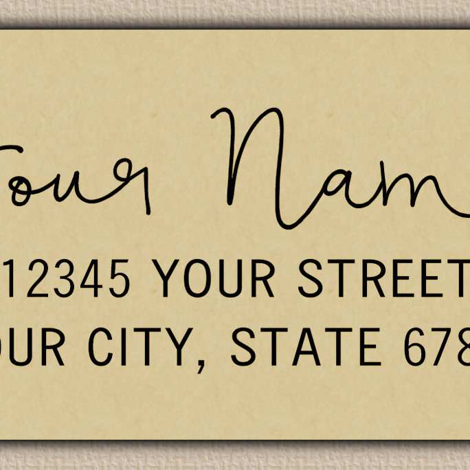Ecru Bouncy Handwriting Script Return Address Labels
