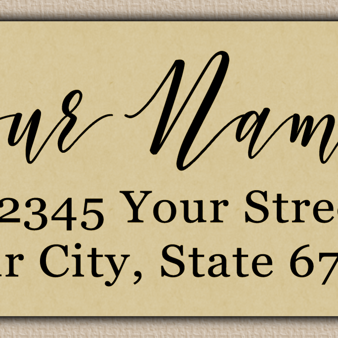 Ecru Graceful Calligraphy Return Address Labels