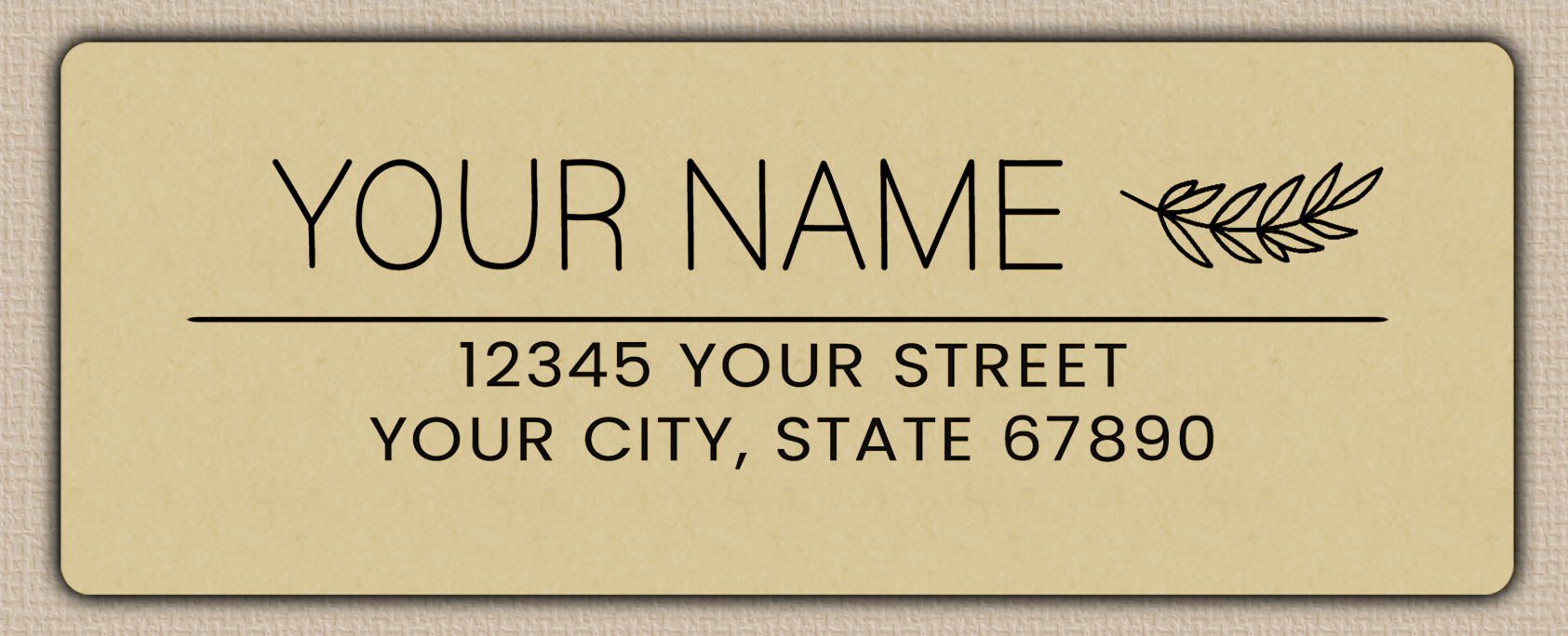 Ecru Olive Branch Line Art Return Address Labels