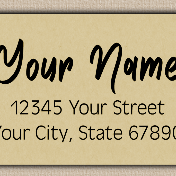 Ecru Modern Bold Brush Script Return Address Labels