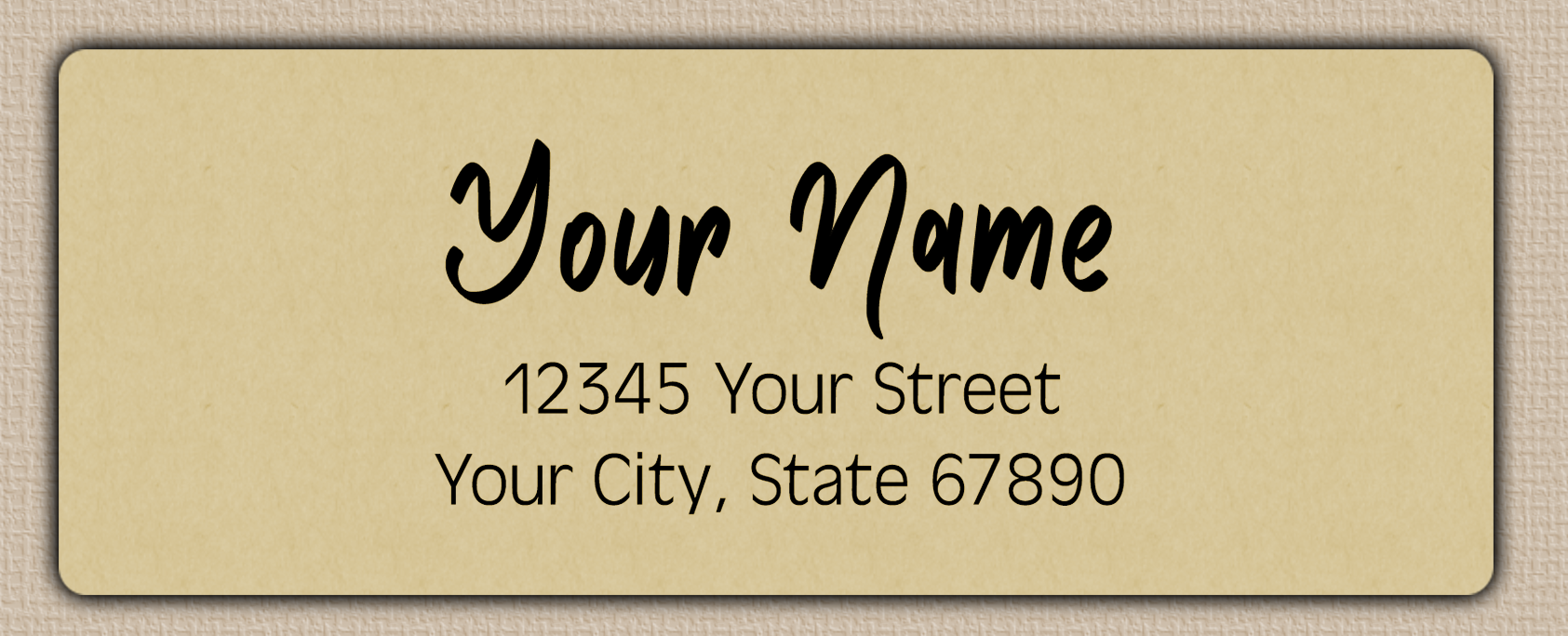 Ecru Modern Bold Brush Script Return Address Labels