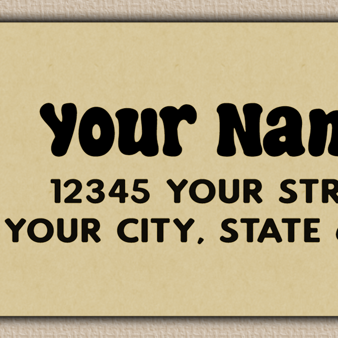 Ecru Simple Line Art Flower Return Address Labels