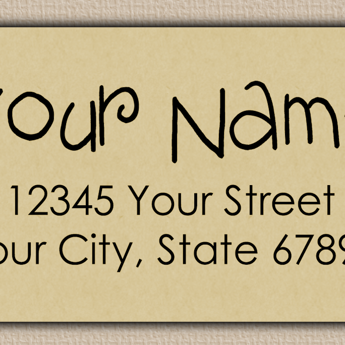 Ecru Whimsical Script Return Address Labels