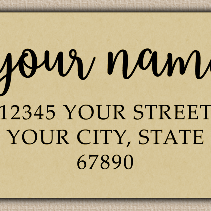 Ecru Elegant Swash Calligraphy Return Address Labels