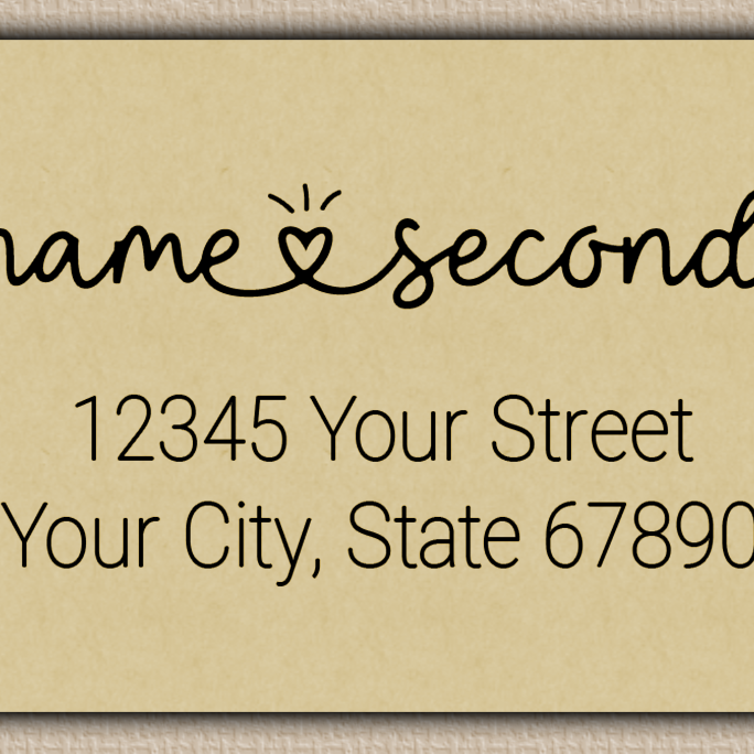 Ecru Monoline Heart Script Return Address Labels