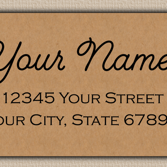 Brown Monoline Cursive Return Address Labels