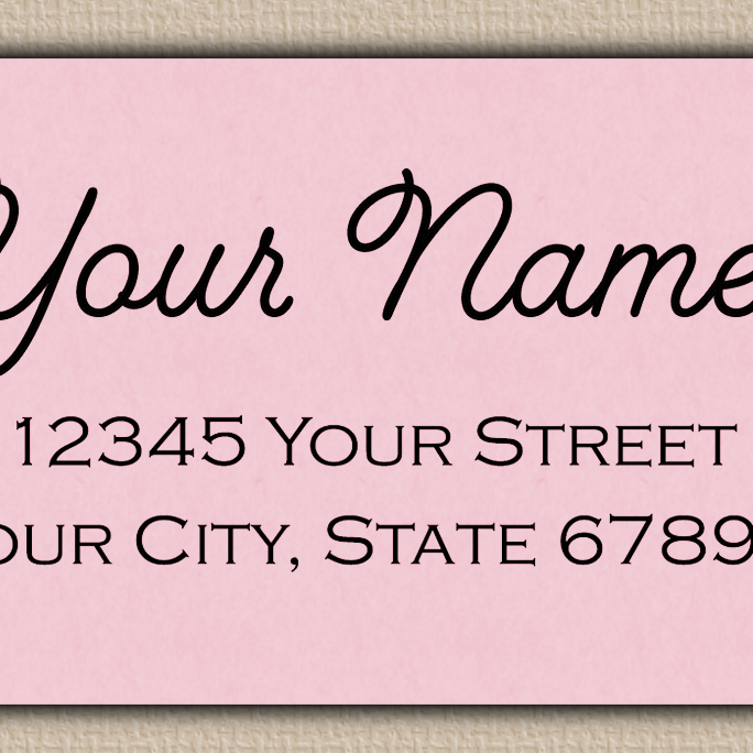 Pink Monoline Cursive Return Address Labels