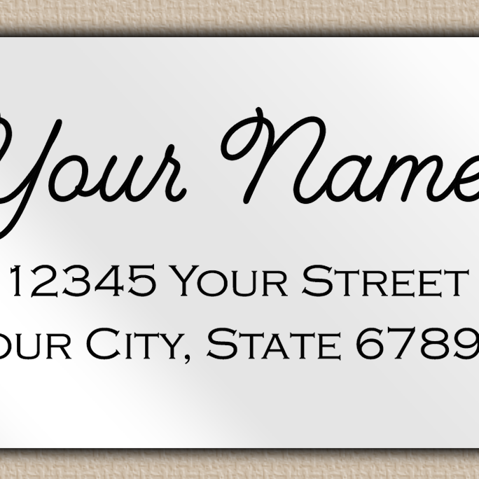 White Glossy Monoline Cursive Return Address Labels