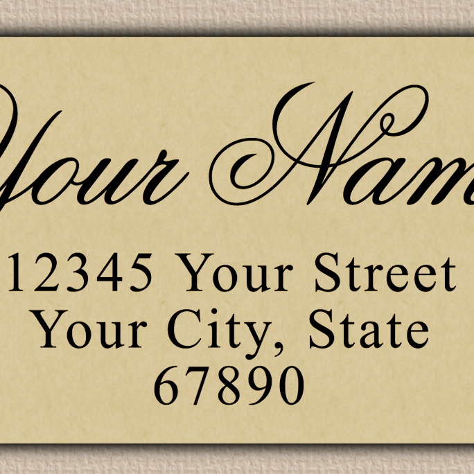 Ecru Luxurious Script Return Address Labels
