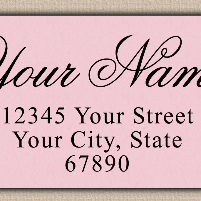 Pink Luxurious Script Return Address Labels