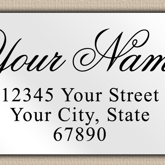 White Glossy Luxurious Script Return Address Labels
