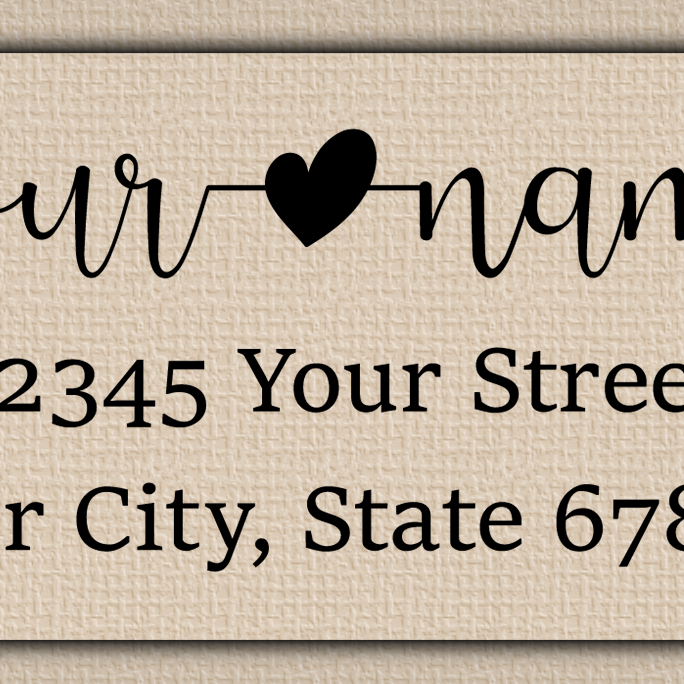 Clear Glossy Modern Script With Heart Accent Return Address Labels