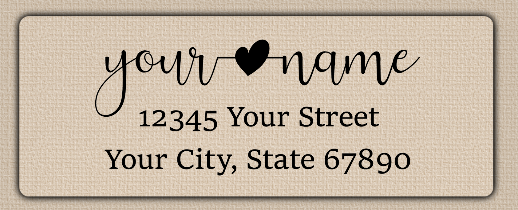 Clear Glossy Modern Script With Heart Accent Return Address Labels