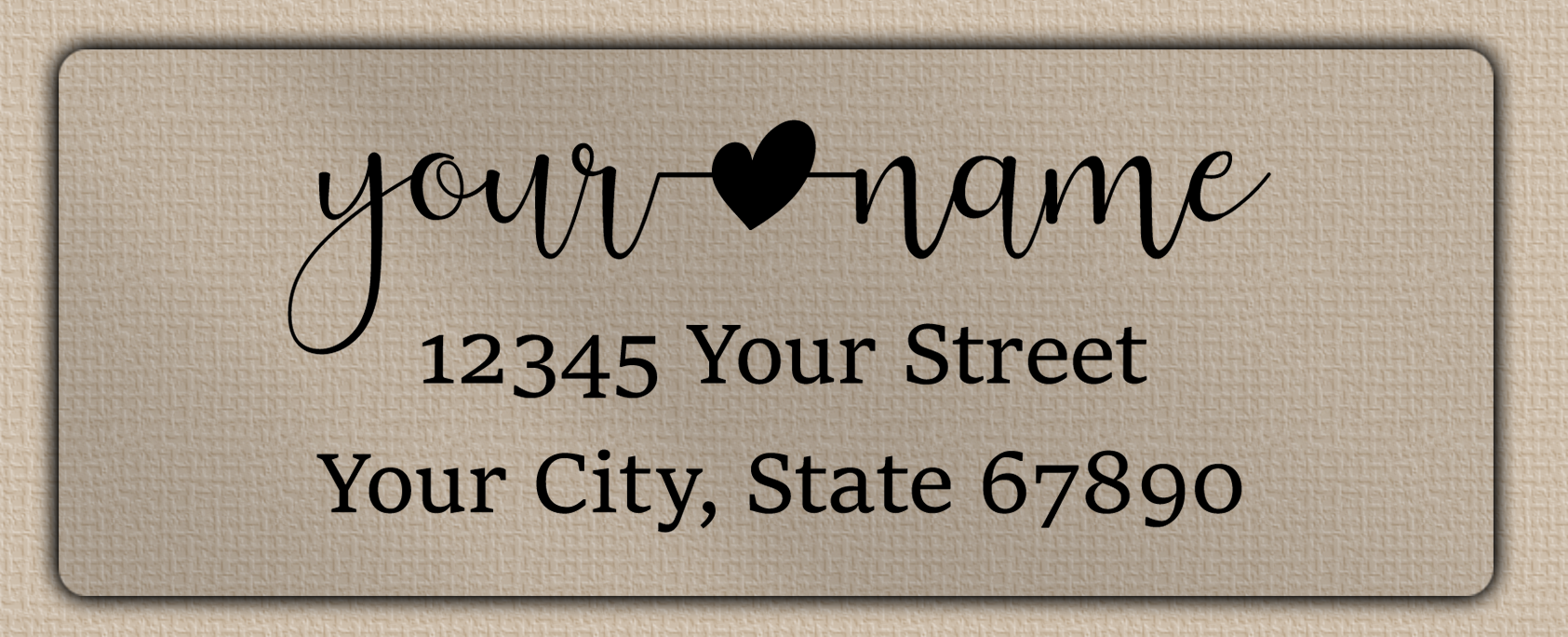 Clear Matt Modern Script With Heart Accent Return Address Labels