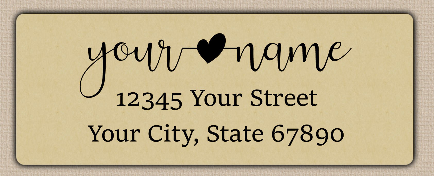 Ecru Modern Script With Heart Accent Return Address Labels