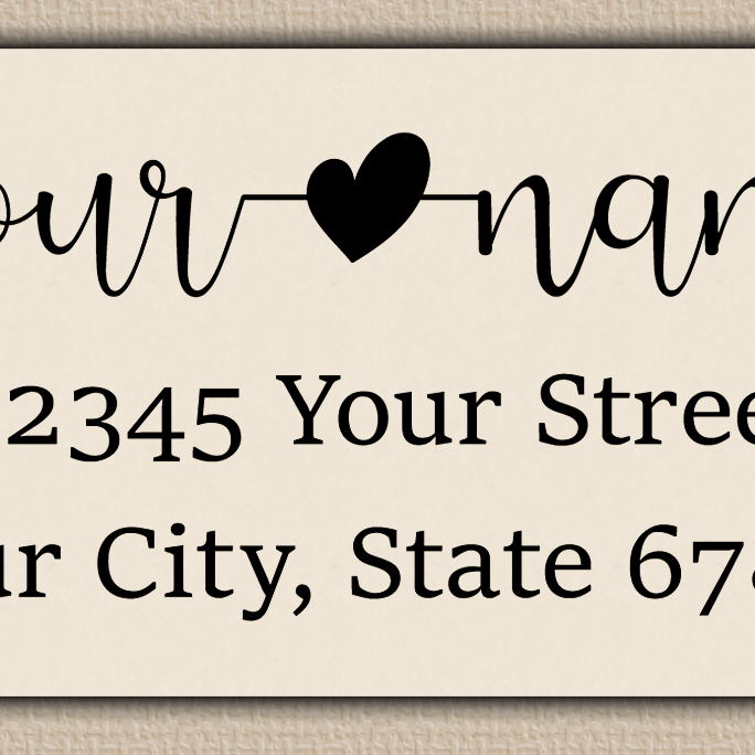 Ivory Modern Script With Heart Accent Return Address Labels