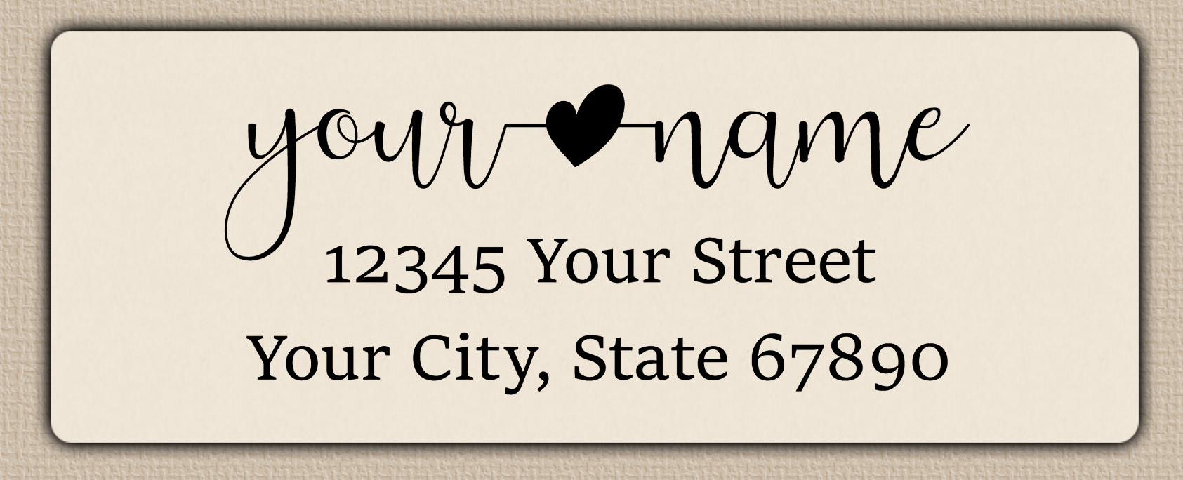 Ivory Modern Script With Heart Accent Return Address Labels