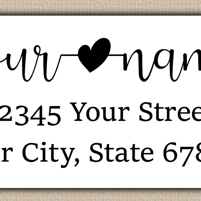 White Modern Script With Heart Accent Return Address Labels