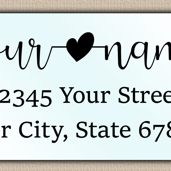 Waterproof Modern Script With Heart Accent Return Address Labels
