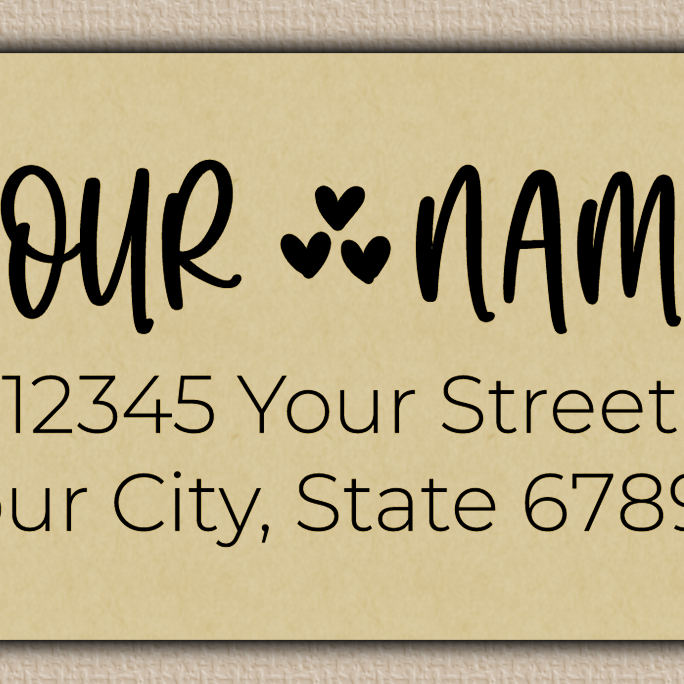 Ecru Whimsical Hearts Accent Return Address Labels