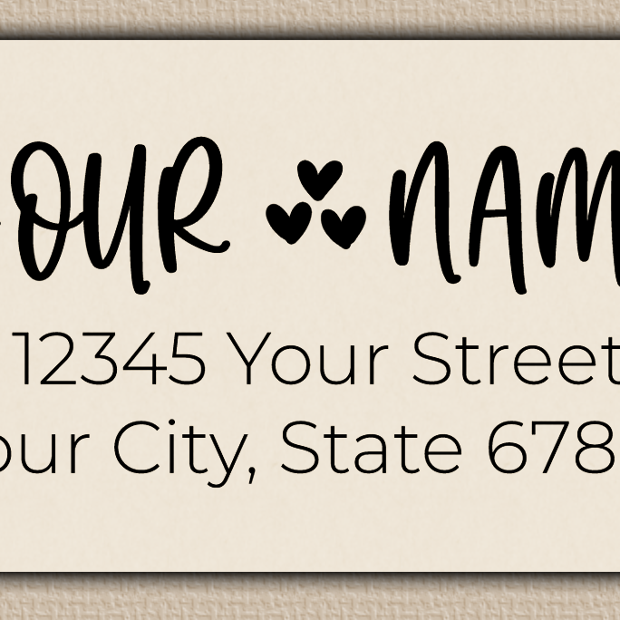 Ivory Whimsical Hearts Accent Return Address Labels