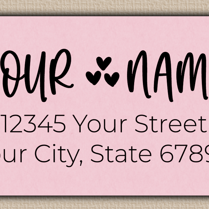 Pink Whimsical Hearts Accent Return Address Labels