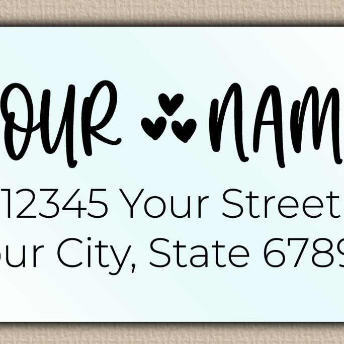 Waterproof Whimsical Hearts Accent Return Address Labels