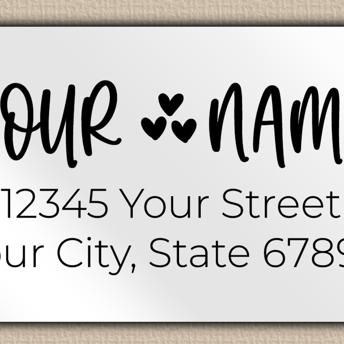 White Glossy Whimsical Hearts Accent Return Address Labels