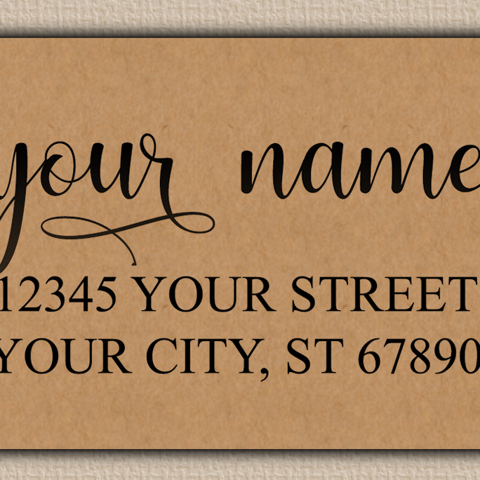 Brown Romantic Feminine Script Return Address Labels