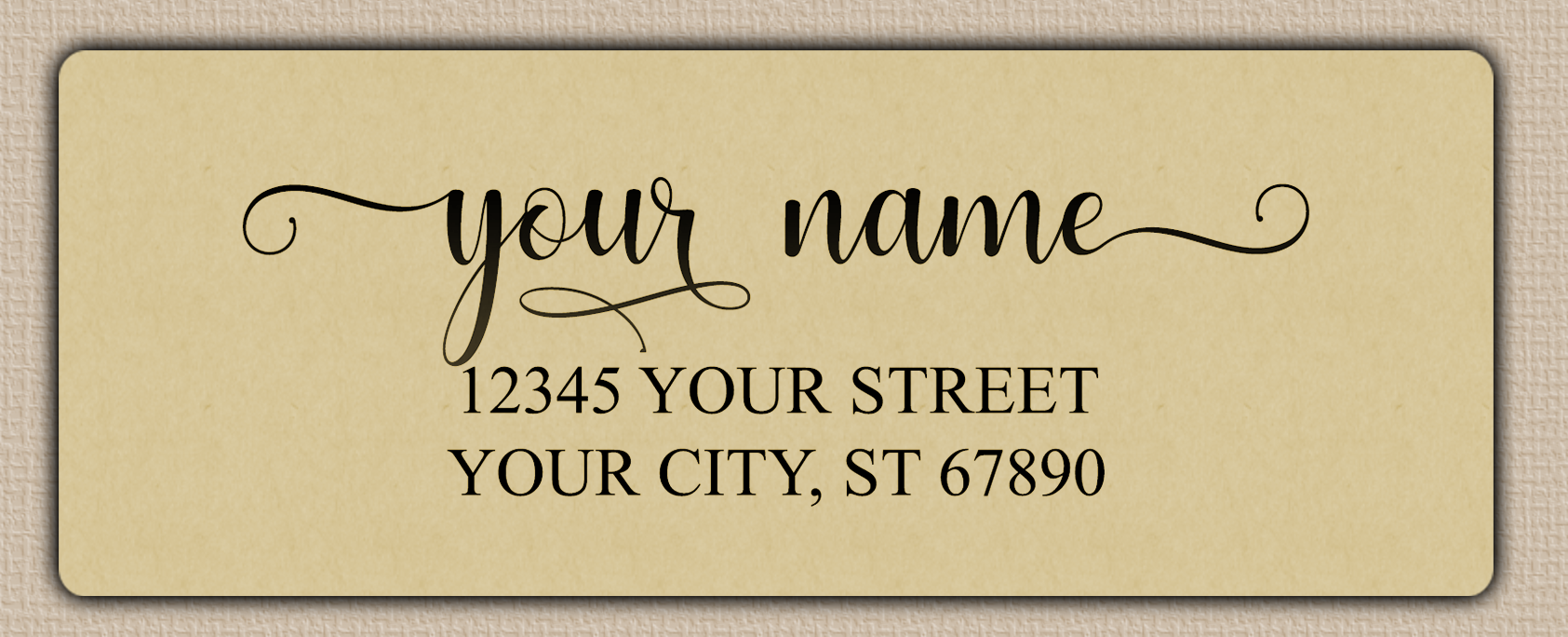 Ecru Romantic Feminine Script Return Address Labels