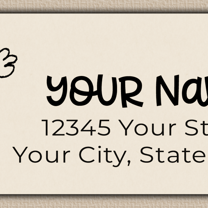 Ivory Wildflowers Line Art Return Address Labels