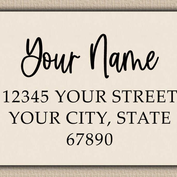 Ivory Bouncy Handwriting Script Return Address Labels