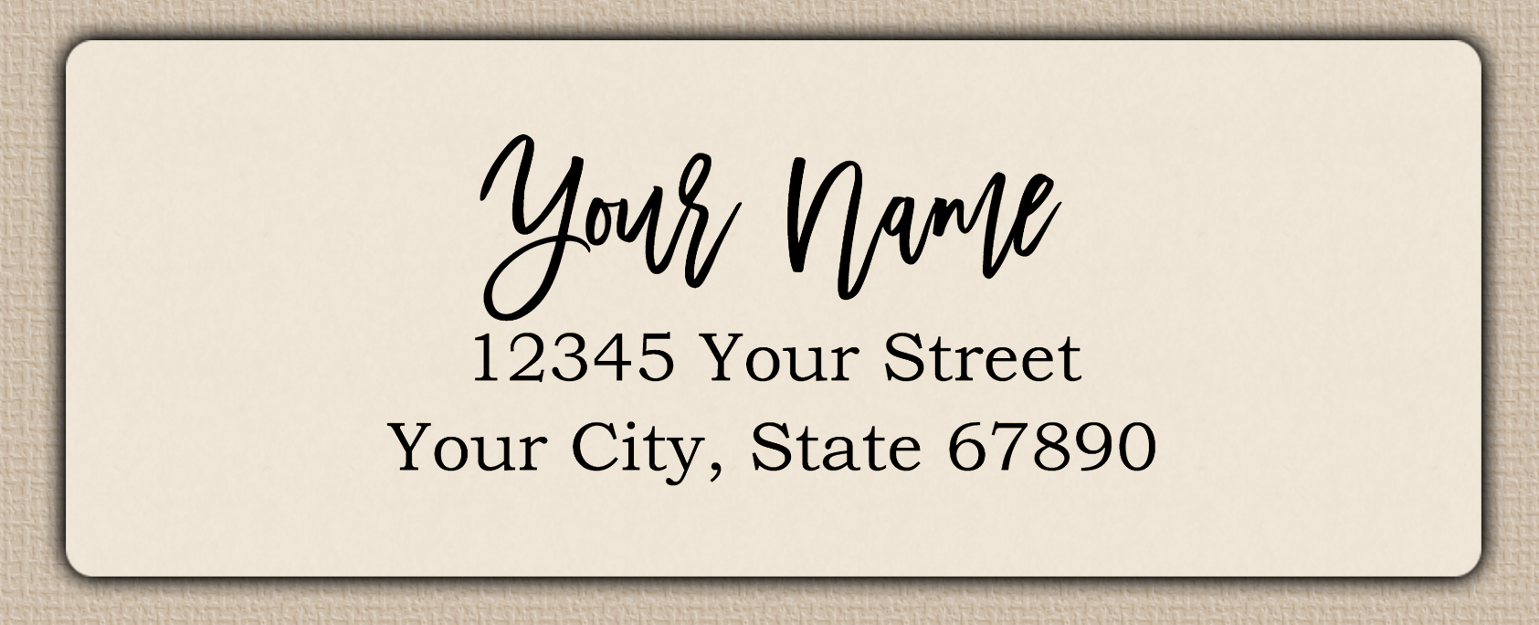 Ivory Bouncy Modern Script Return Address Labels