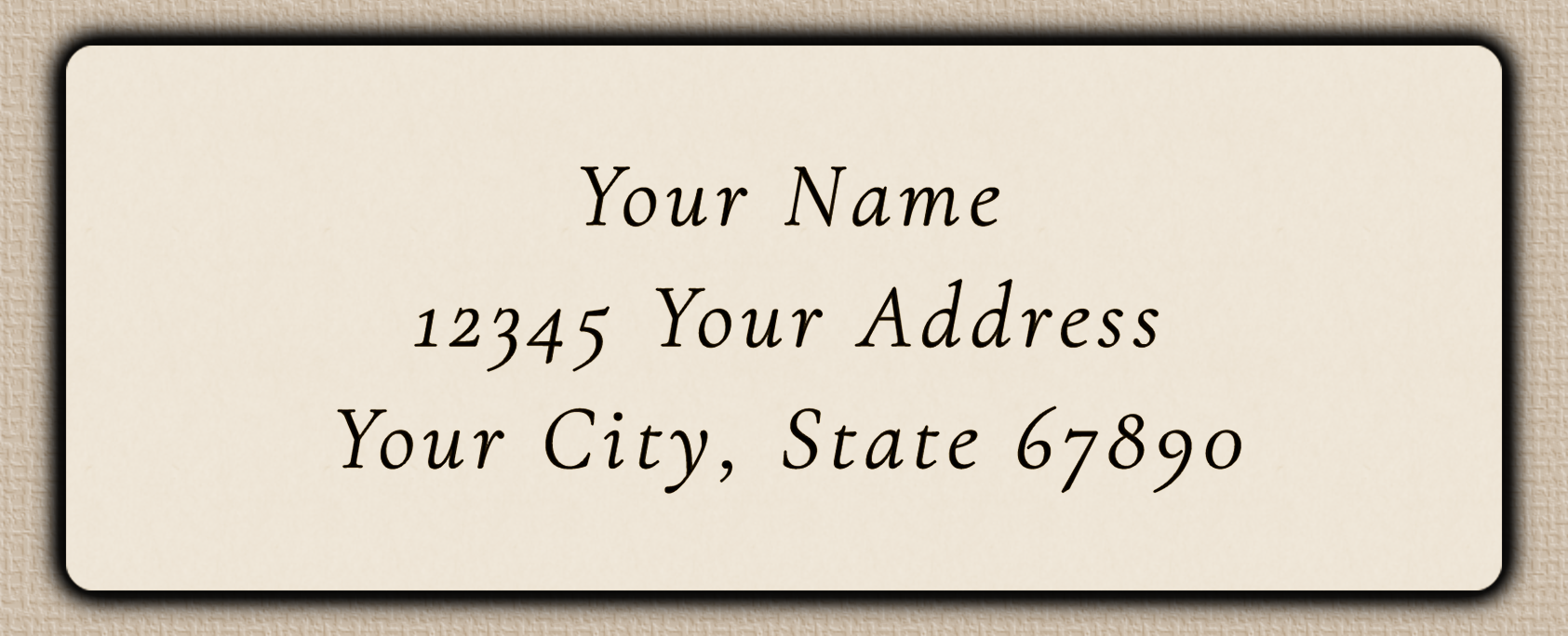 Ivory Classic Wedding Script Return Address Labels
