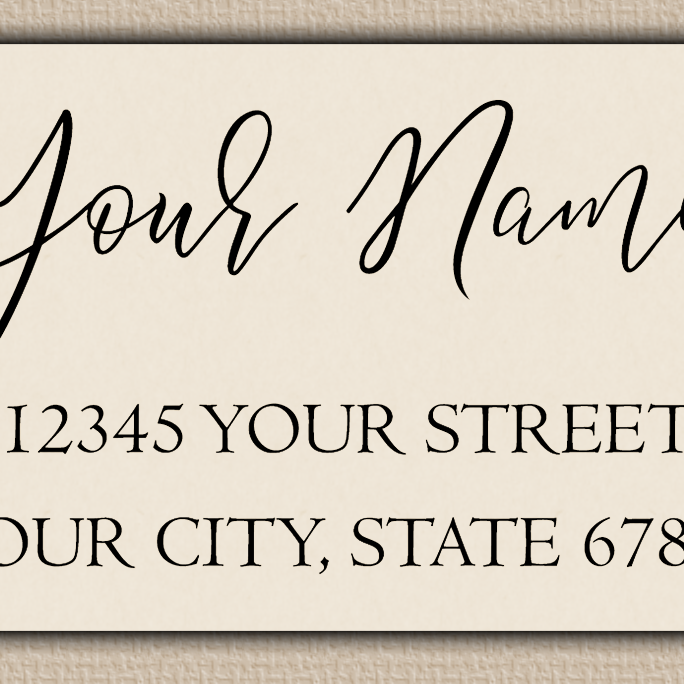 Ivory Elegant Flowing Script Return Address Labels