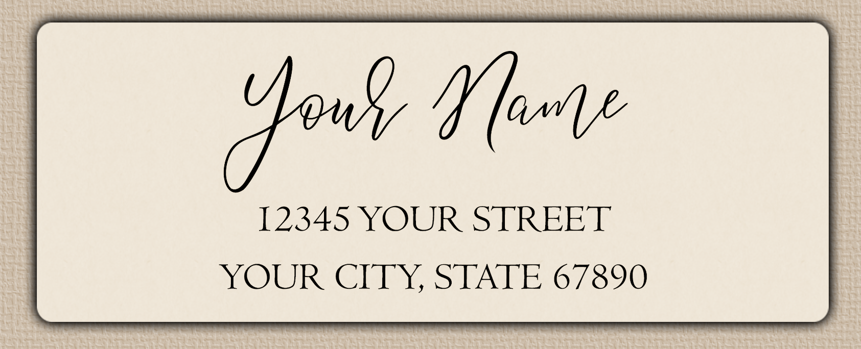 Ivory Elegant Flowing Script Return Address Labels