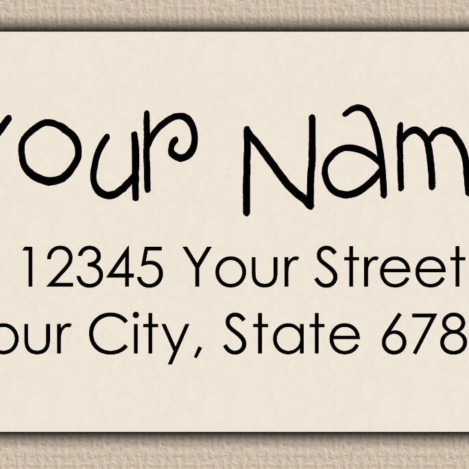 Ivory Whimsical Script Return Address Labels
