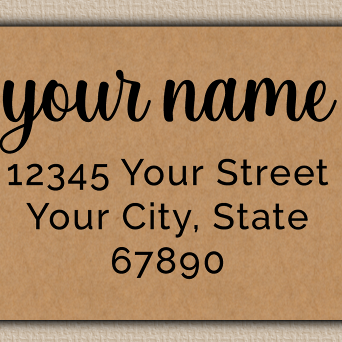 Brown Modern Graceful Script Return Address Labels