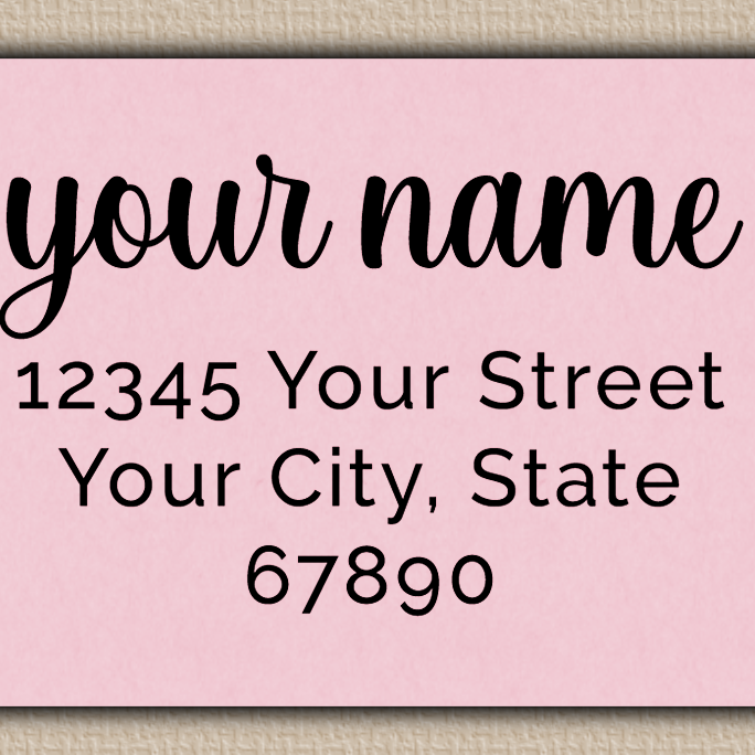 Pink Modern Graceful Script Return Address Labels