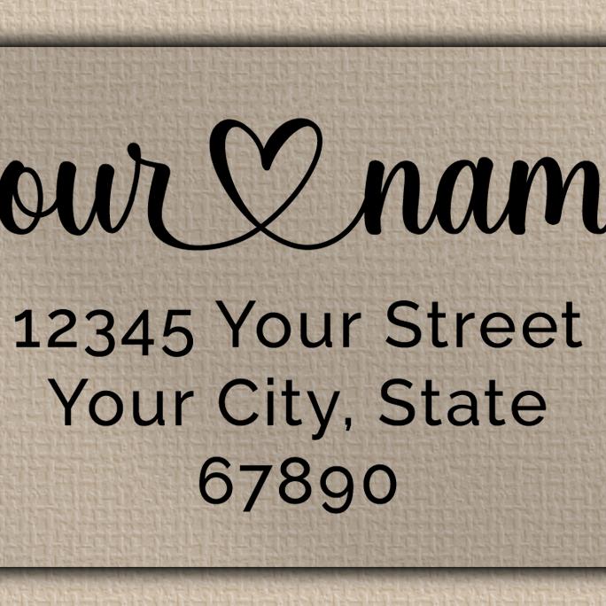 Clear Matt Elegant Flourish Heart Return Address Labels