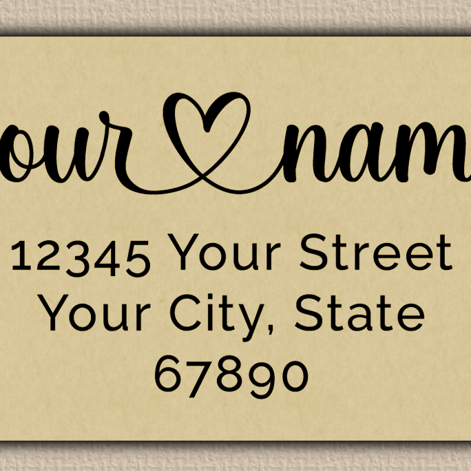 Ecru Elegant Flourish Heart Return Address Labels
