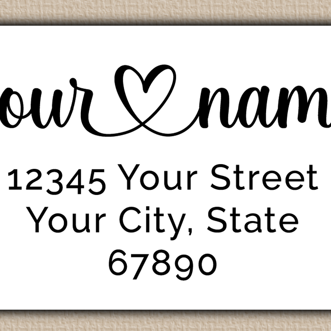 White Elegant Flourish Heart Return Address Labels