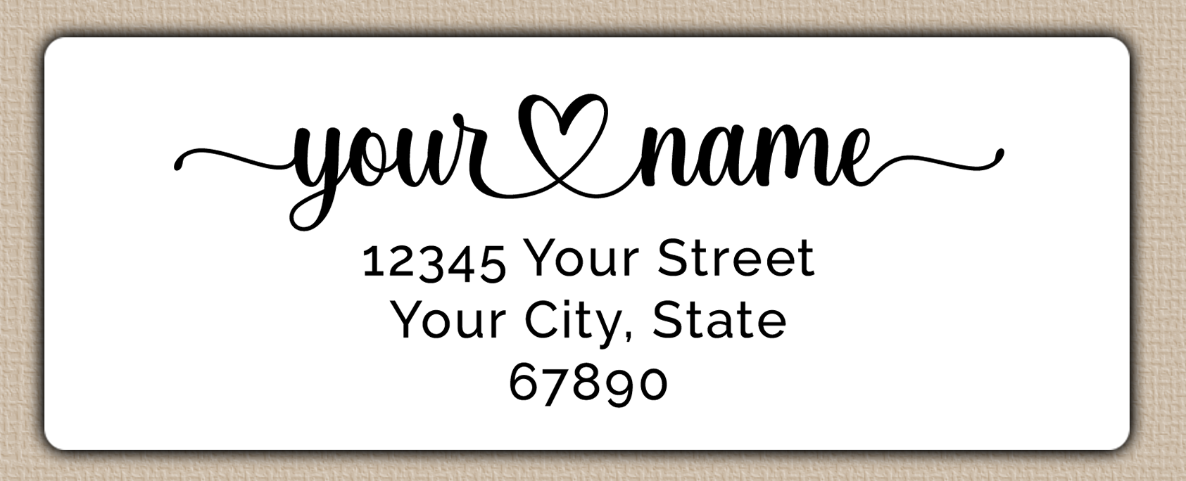White Elegant Flourish Heart Return Address Labels