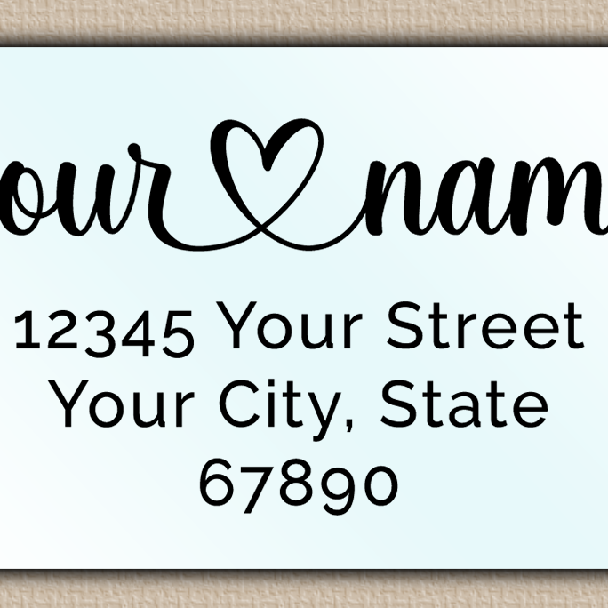 Waterproof Elegant Flourish Heart Return Address Labels