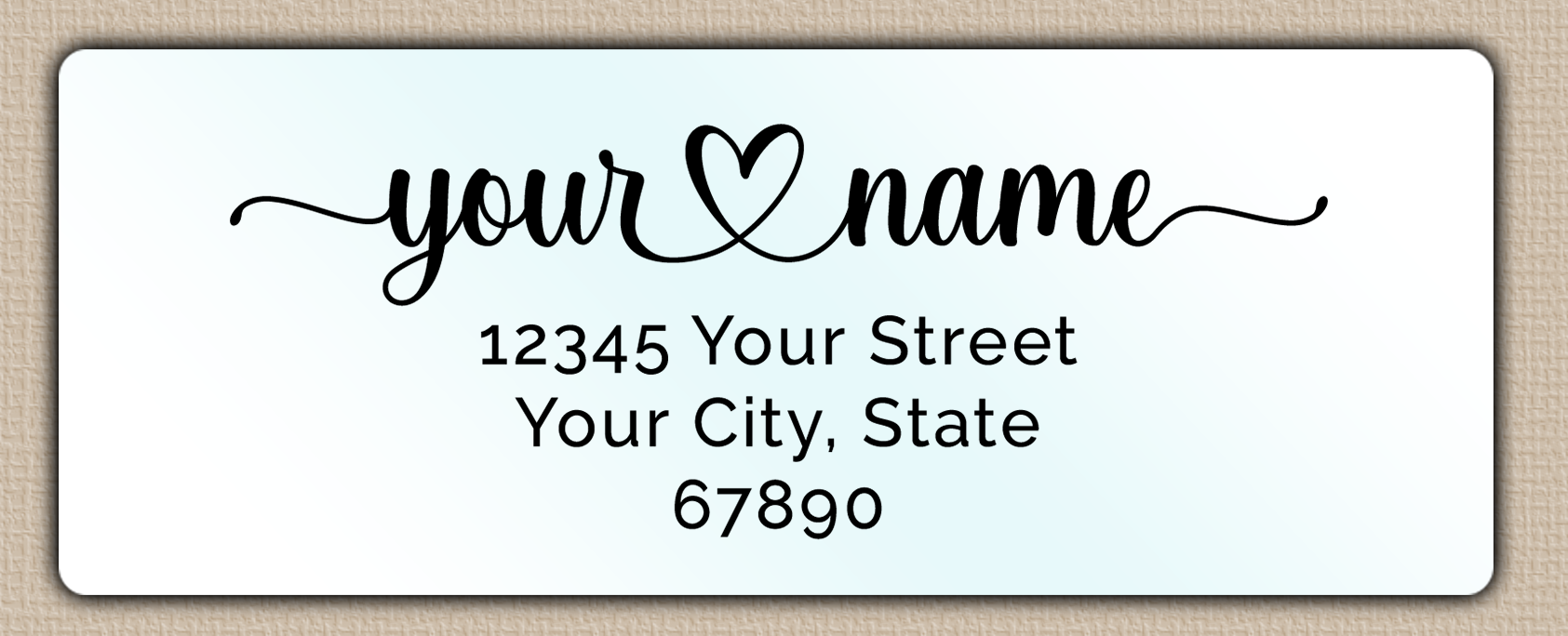 Waterproof Elegant Flourish Heart Return Address Labels