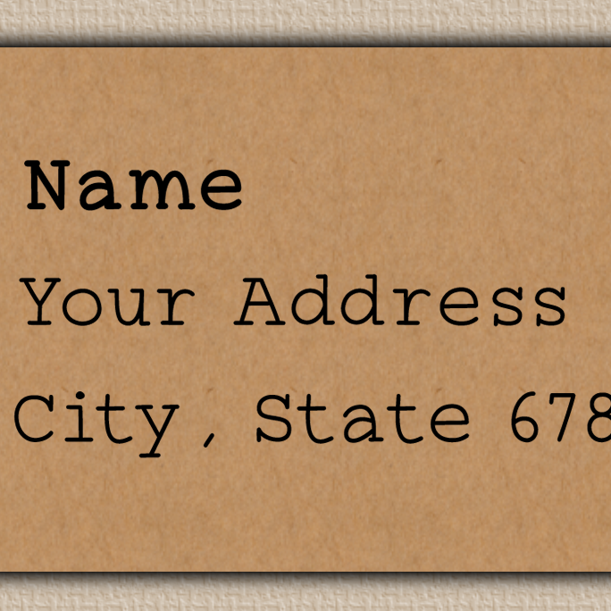 Brown Minimalist Typewriter Return Address Labels