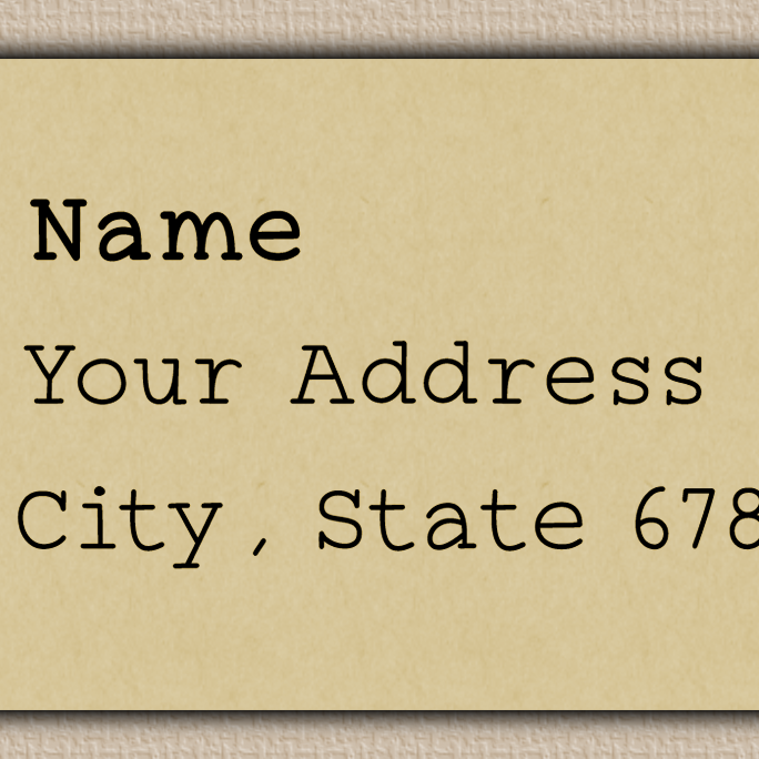 Ecru Minimalist Typewriter Return Address Labels